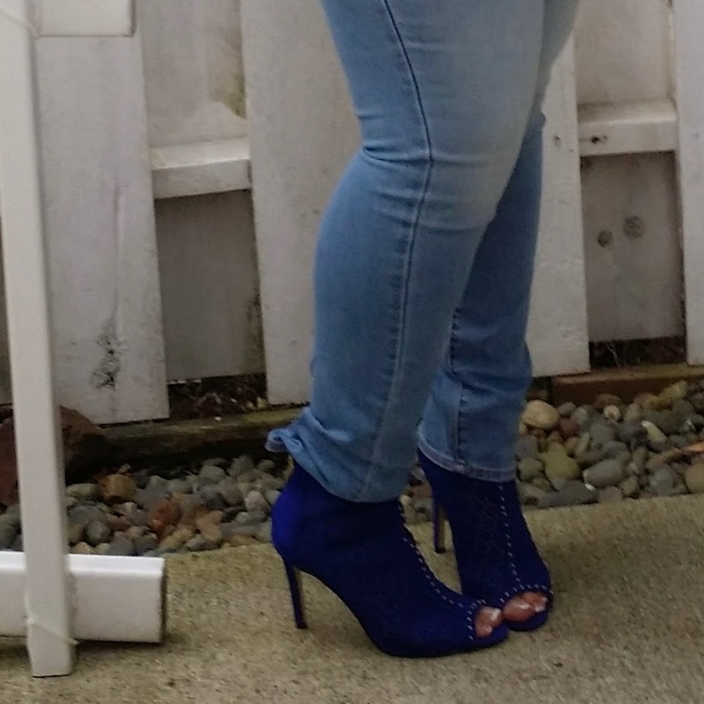 Marc Fisher Laser Cut Peep Toe Booties
